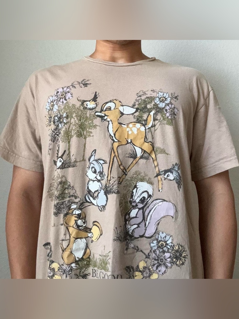 Disney Bambi AOP Graphics Brown Tee Oversized Shirt